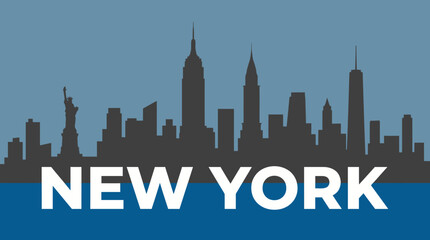 Fototapeta premium New York City skyline illustration.
