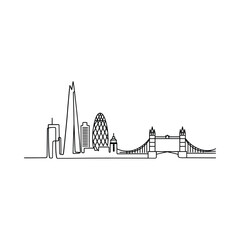 Obraz premium london skyline linear drawing on white background