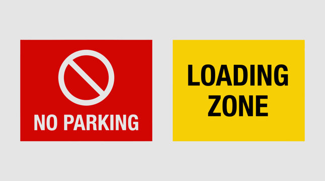 No parking and loading zone signs.