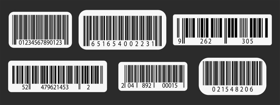 Barcode ean sticker and paper label grunge with scan y2k code. Old png cut and isbn mobile product with vintage torn vector. Graphic barcode bar and design paper geometric with price label retro.