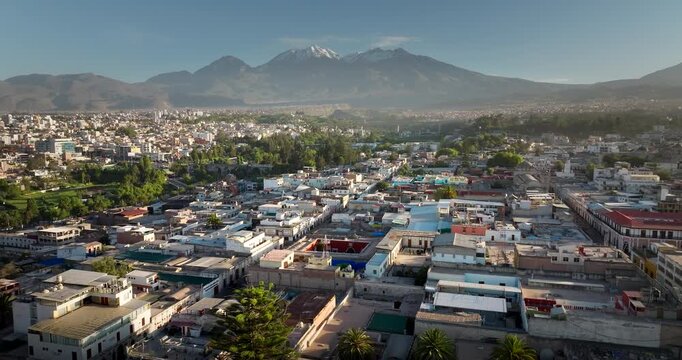 Aerial View, Areuipa Cityscape, Urban Metropolis, Residential Landscapes, Mountainous Backgrounds, Peru, South America