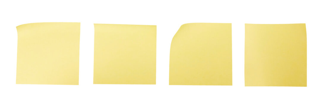 yellow sticky notes set isolated
