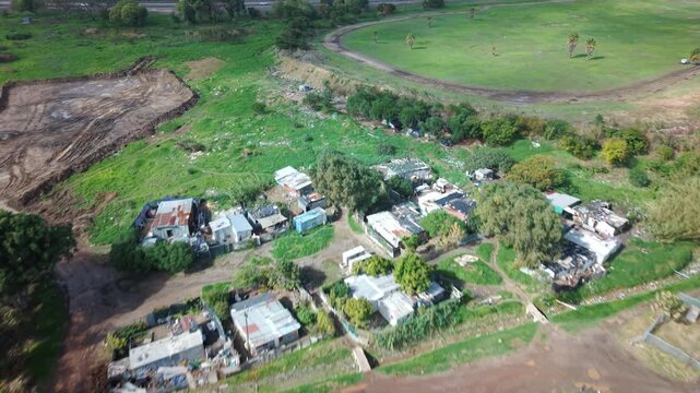 A township in a green belt area of South Africa.