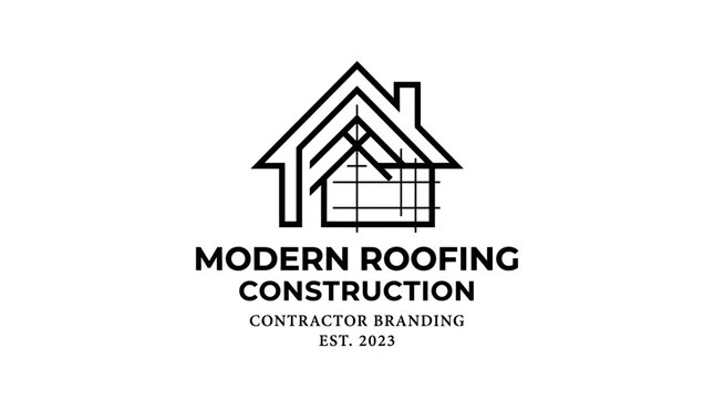 Modern Roofing Construction Company Logo.