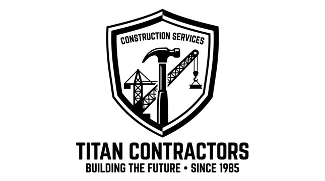 Titan Contractors Logo Design Emblem.