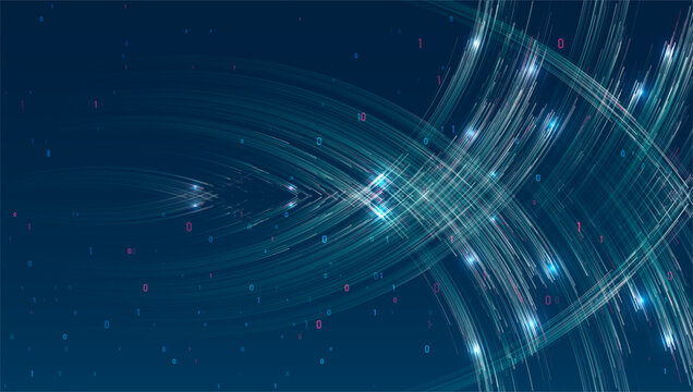Abstract digital wave of binary code representing big data flowing. Graphic concept for design