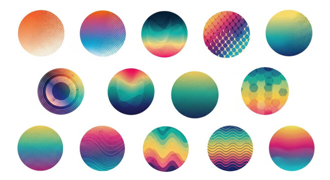 Color scheme circles. Color palette vector illustration. Colors spectrum wheel. Rainbow round diagrams. Complementary colors mixing circular infographic