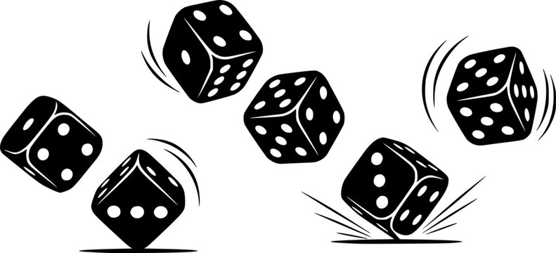 Playing dice cubes vector icon set.
