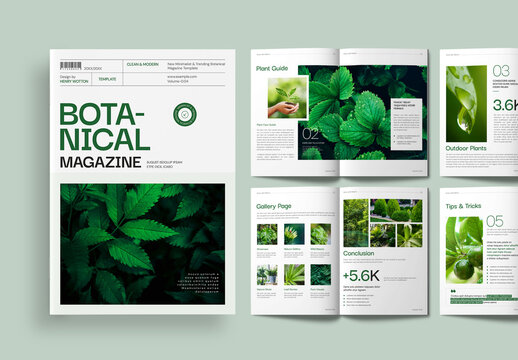 Clean & Minimalist Botanical Magazine Template