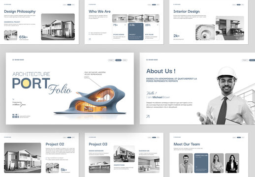Minimal and Clean Architecture Portfolio Presentation Layout