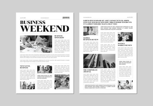 Minimal Corporate Business Newsletter Template Layout