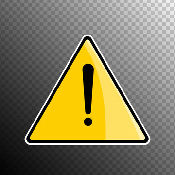Yellow Triangular Warning Sign with Exclamation Mark Icon
