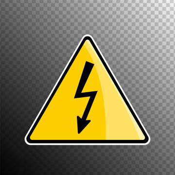 High Voltage Electrical Hazard Warning Sign Icon Transparent