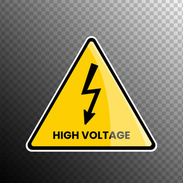 High Voltage Warning Sign Electrical Hazard Symbol