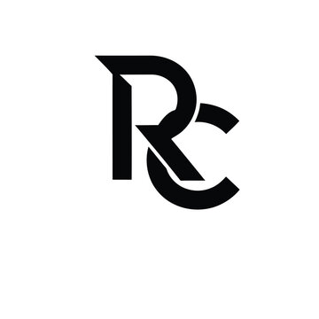 Sharp letter rc monogram with geometric styling