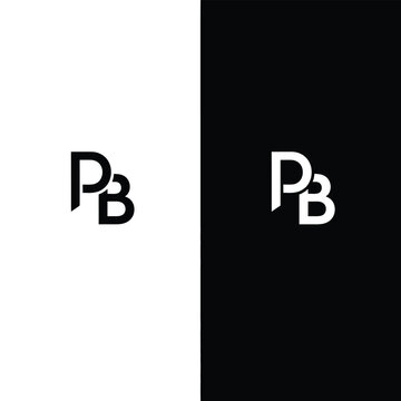Interlocking letter pb monogram in black and white
