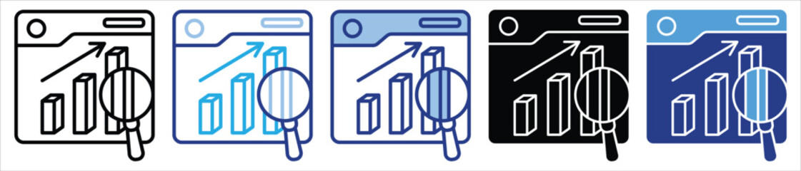 Obraz premium Data Insight icon set multiple style collection