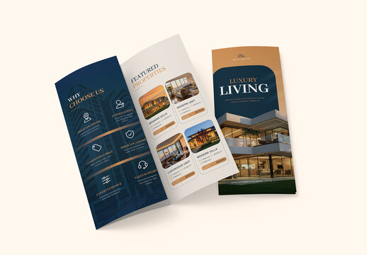Real Estate Tri-fold Brochure Template Layout