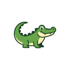 Fototapeta premium Cute Cartoon Alligator Mascot Vector Illustration