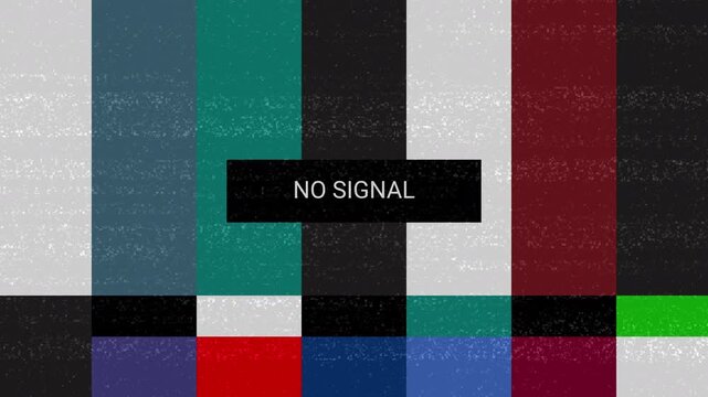 Retro Television No Signal Test Pattern Screen.