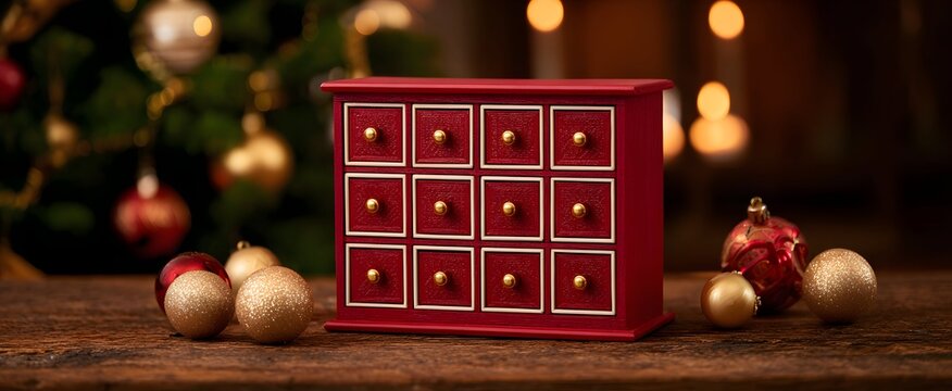 The advent calendar has numbered slots filled with tiny presents and surprises
