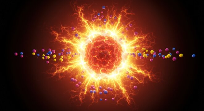 Vibrant Orange Energy Explosion Blast.