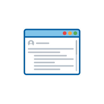 flat design browser window user profile page vector template
