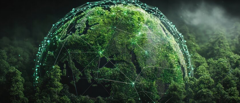 Green earth concept with connected network