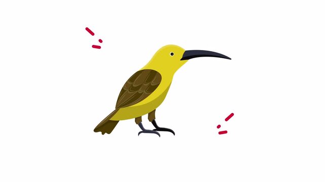 Yellow brown bird minimal style design suitable for logos, websites, greeting cards, and print materials. Vibrant graphic for diverse applications.