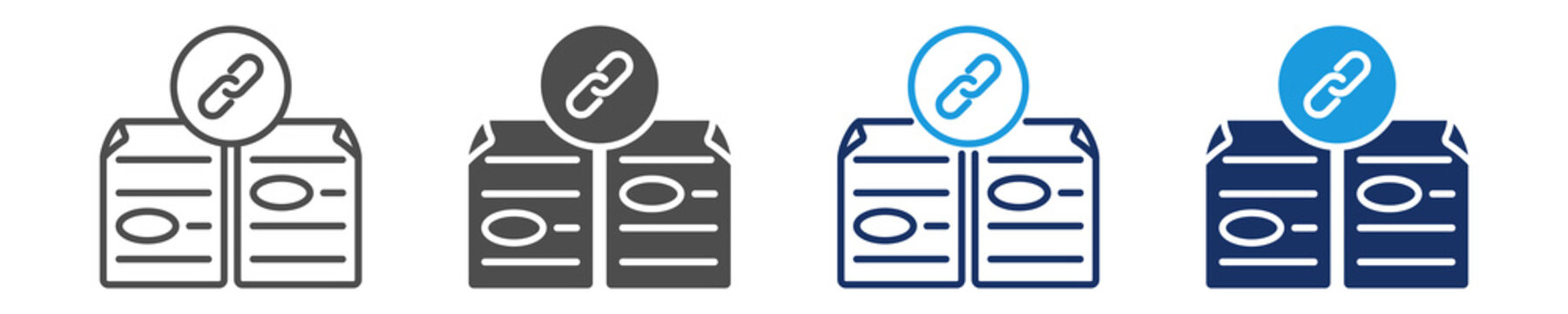 linking words icon set with multi concept