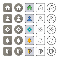Fototapeta premium Minimalist Web and UI Icon Set for App Interface Design