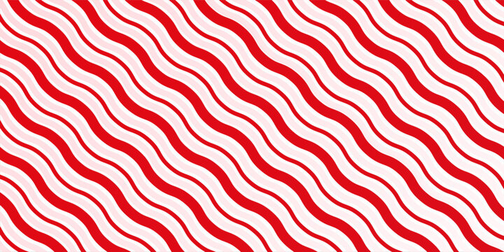 Candy cane Christmas background, peppermint diagonal stripes print seamless pattern