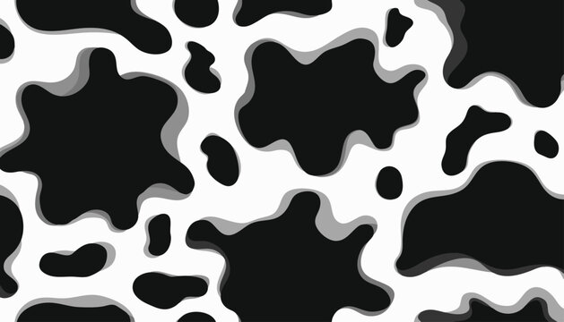 Flat seamless vector background of cowhide skin pattern