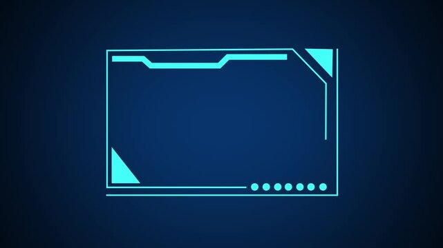 Futuristic digital interface frame with blue accents. Technology frame symbol for system display. Digital interface frame animation for tech.