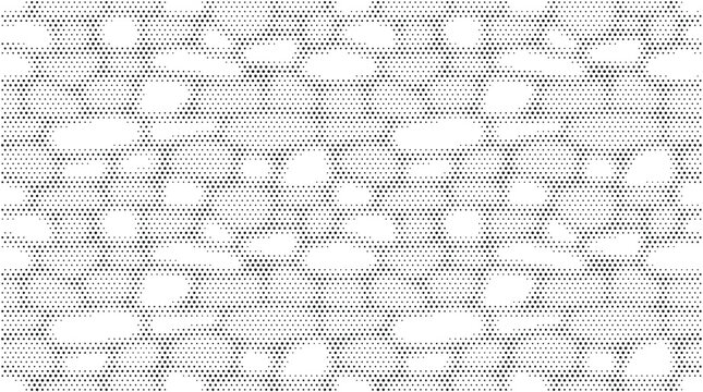 Halftone Dotted Irregular Stone Wall Pattern in Grayscale, Seamless Texture