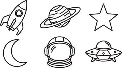 Space objects and astronaut equipment. © Riazul