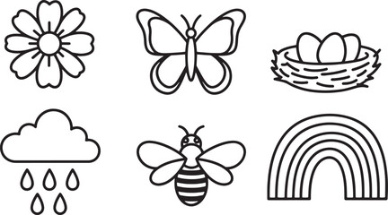 Black and white bee insect drawing. © Riazul