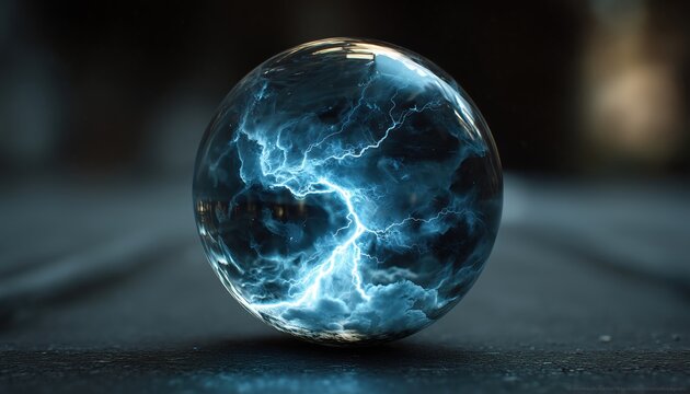 Tempest Enclosed: A Sphere Of Turbulence And Chaos. The Swirling Winds And Relentless Downpour Capture The Destructive Force Of Nature.