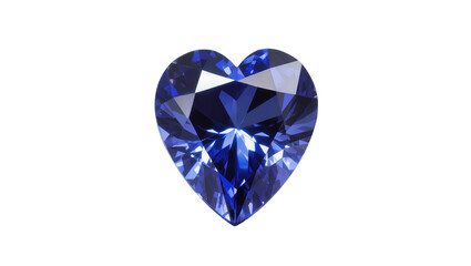 Fototapeta premium Deep blue heart-shaped gemstone with brilliant facets, isolated on transparent background