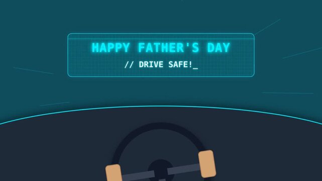 Happy fathers day motion graphics sequence. 3D coffee mugs clink and splash liquid morphing into stars. Papercraft barbecue grill folds and builds featuring flipping burger revealing text