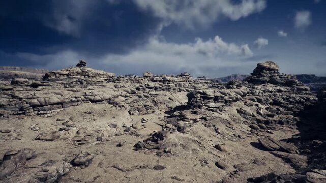 Desolate sky field. Open expanse with sparse cloud cover and soft hues. Vast emptiness beneath patchy clouds with gentle textures and subdued colors