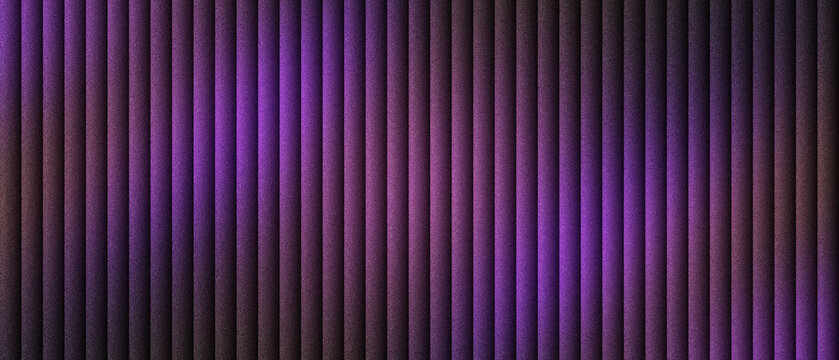 Purple vertical lines background with neon glow. Abstract dark violet stripe pattern for modern tech wallpaper. Futuristic glowing bar texture for digital marketing and creative web design.