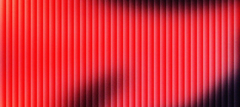 Vibrant red vertical lines background, abstract corrugated metal texture with soft shadows, modern industrial pattern for banner design, minimalist scarlet parallel stripes wallpaper art