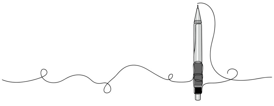 Pen creating continuous line across white background. no editable strokes