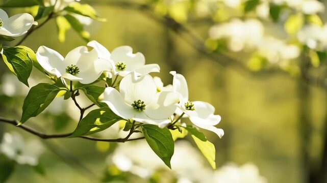 Dogwood (cornus florida) flower is a beautiful ornamental spring bloom