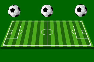 Obraz premium Soccer field vector with white line, vector design for computer graphic and mobile