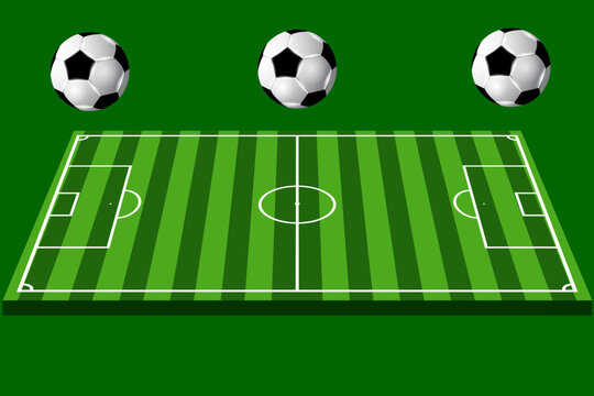 Soccer field vector with white line, vector design for computer graphic and mobile