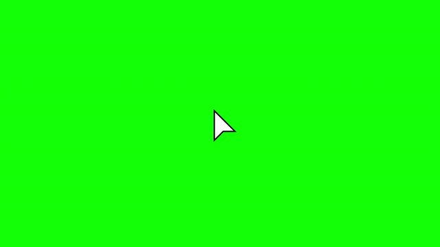 White mouse cursor with single click animation and transparent alpha channel. Clean UI interaction overlay for tutorials and demos, horizontal orientation, 4K.