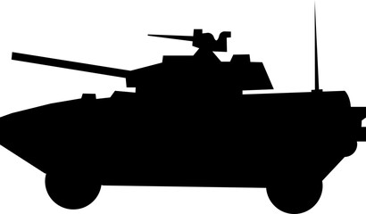 Military vehicle truck tank armored car icons, transport carrier combat vehicle vector pack, army convoy transport silhouette and outline flat line black style isolated design elements © Asia