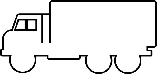 Military vehicle truck tank armored car icons, transport carrier combat vehicle vector pack, army convoy transport silhouette and outline flat line black style isolated design elements © Asia